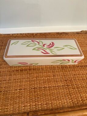 Vintage "Perfumes Privilege" Divided Fine China Porcelain Dresser Box